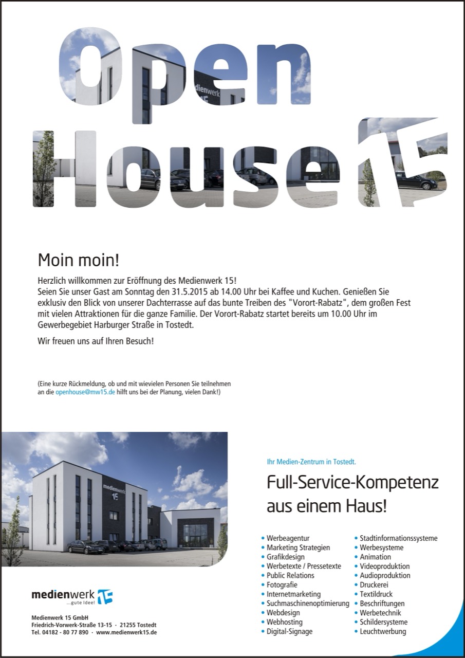Originaleinladung zur Eröffnung des Medienwerk 15 am 31. Mai 2015