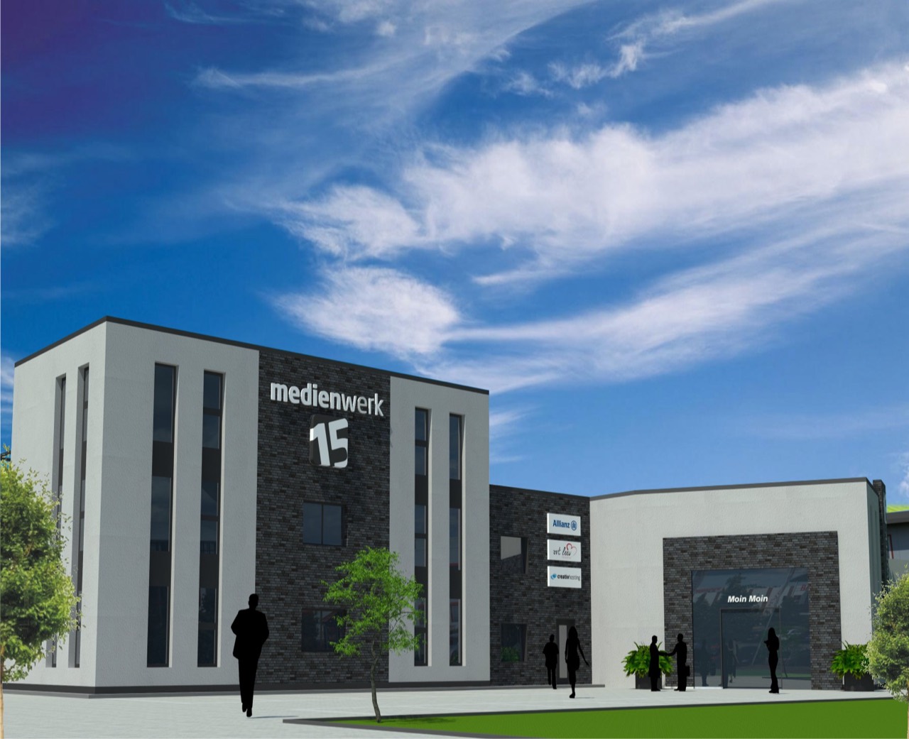 Architekturvisualisierung der Planung des Businesscenters Medienwerk 15, 2012